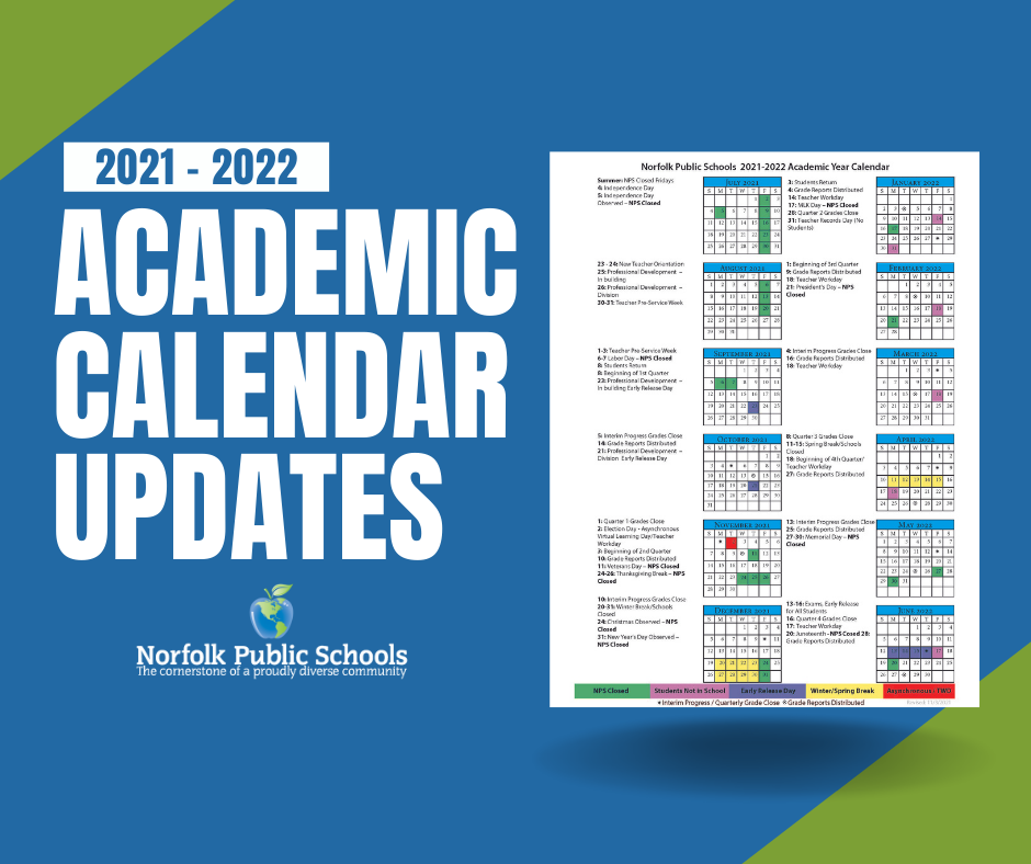 Changes to the 2021-2022 Academic Calendar